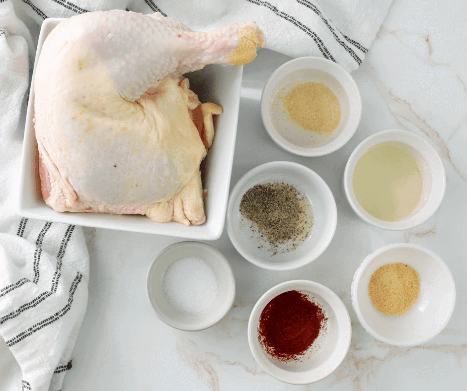 overhead of split chicken breast recipe ingredients