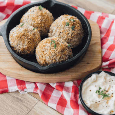 Air Fryer Arancini or Italian Rice Balls -- —Do you love Italian food? This is one of the best recipes! These make for a great appetizer or snack!