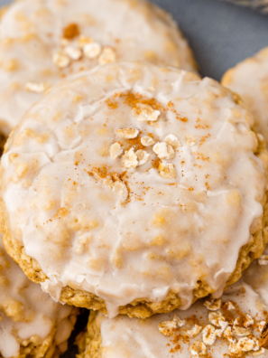 Air Fryer Copycat Crumble Iced Oatmeal Cookies
