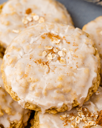 Air Fryer Copycat Crumble Iced Oatmeal Cookies