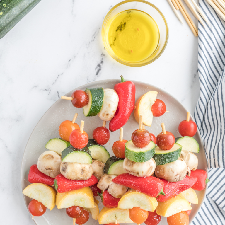 Air Fryer Vegetable Kebabs Fork To Spoon