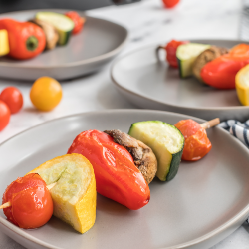 Air Fryer Vegetable Kebabs Fork To Spoon