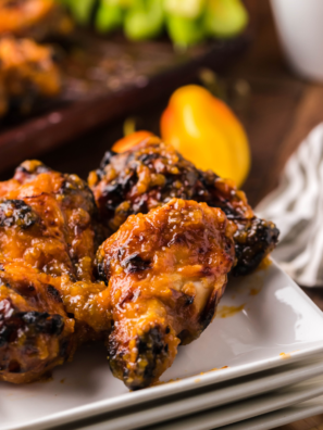 Air Fryer Spicy Apricot Glazed Wings --Are you craving the perfect snack to hit that sweet and spicy spot? Look no further than these Air Fryer Apricot Glazed Wings! Incredibly easy to make in just a few steps, you'll be tempted to try them repeatedly.