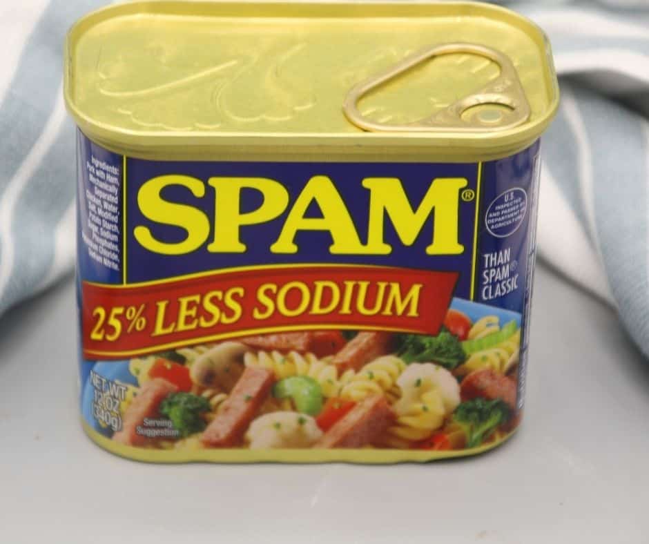 can of SPAM with 25% less sodium