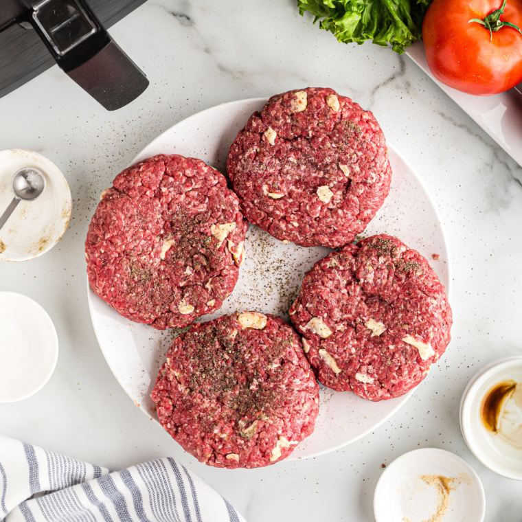 Make the burgers into equal size patties.