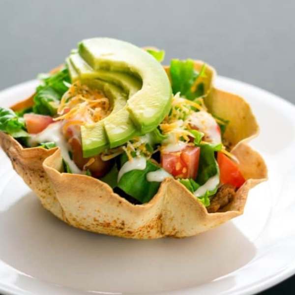 Air Fryer Taco Salad Bowls - Fork To Spoon