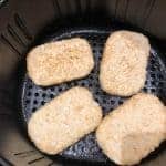 overhead: air fry hash brown patties in air fryer basket