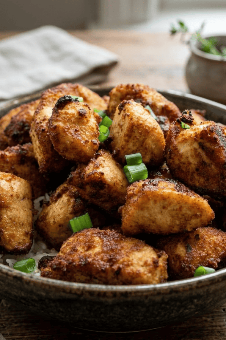 Extra crispy Air Fryer Shake and Bake Chicken Tenders served with dipping sauce
