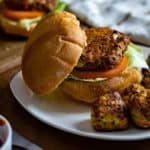 Air Fryer Zucchini Burgers -- Looking for a healthier alternative to the traditional beef burger? These air fryer zucchini burgers are perfect for you!