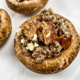 Air Fryer Blue Bacon Stuffed Mushrooms