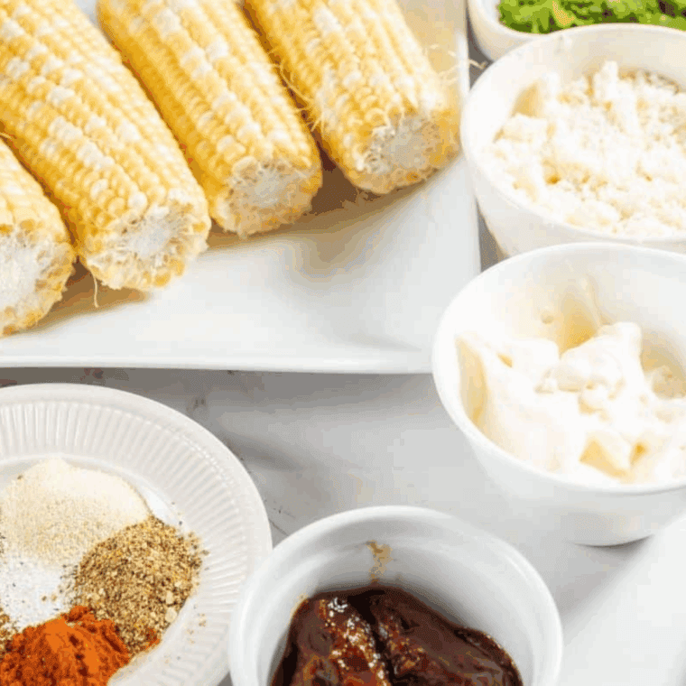 Ingredients needed for Cheesecake Factory Corn Ribs Recipe on kitchen table.
