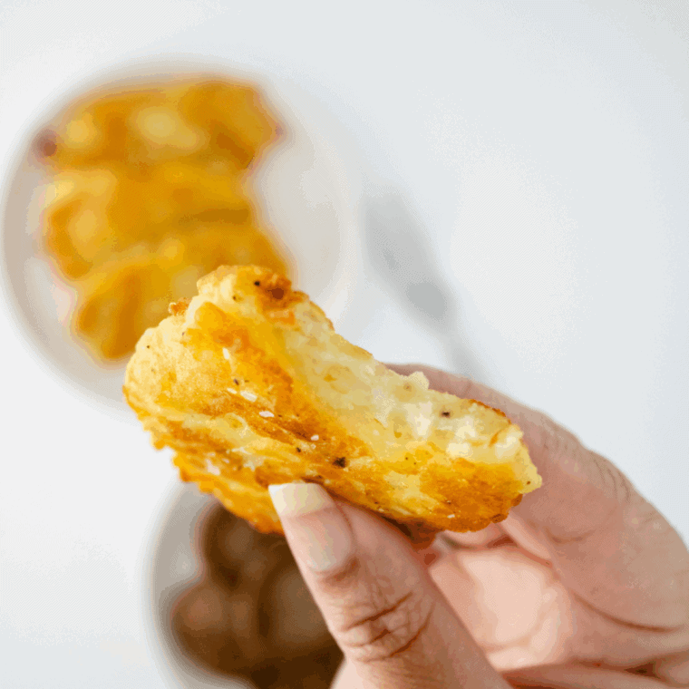 Close up of Homemade McDonald’s Hash Browns recipe.