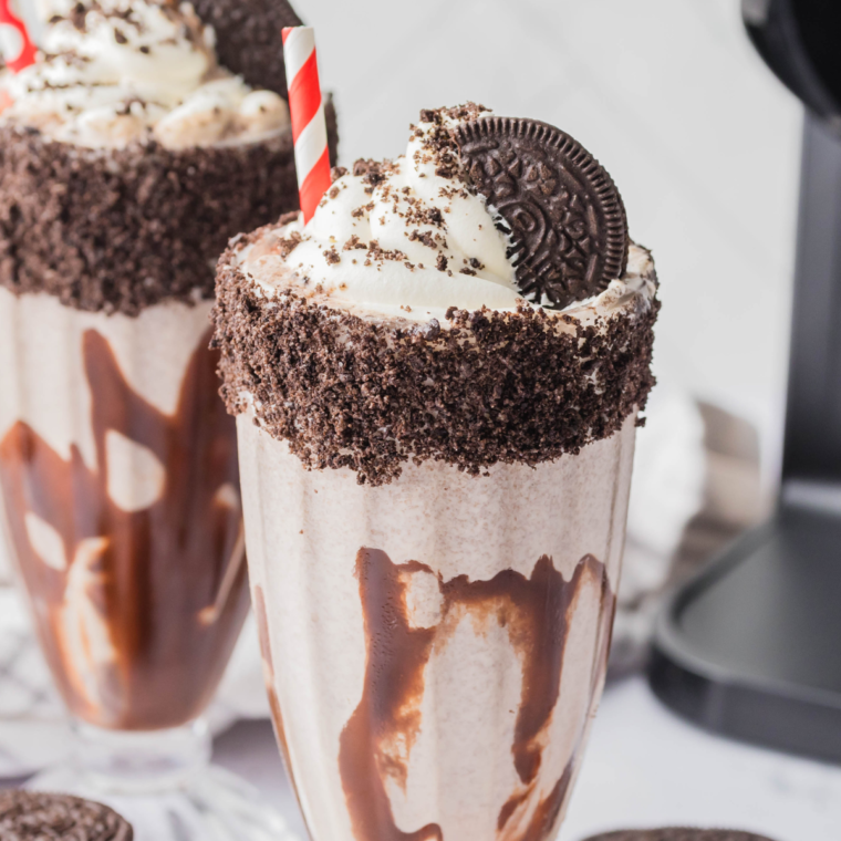 Ninja Creami copycat Wendy’s Frosty topped with chocolate sprinkles."