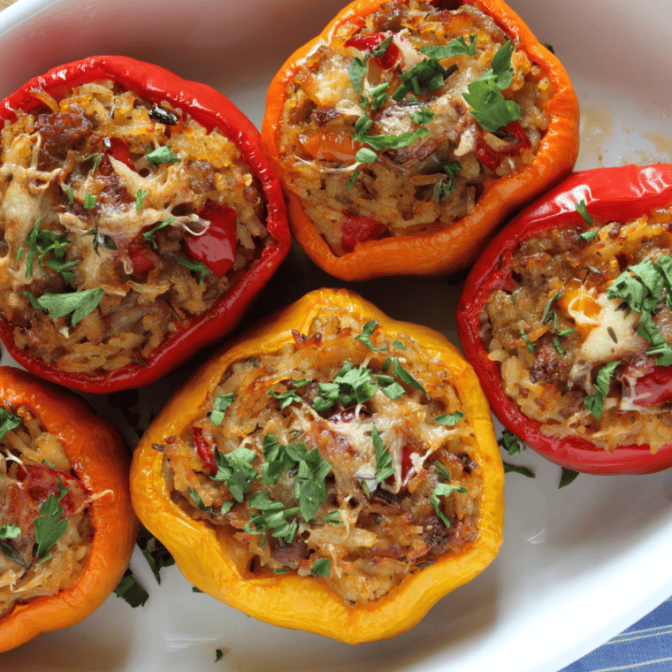 Air Fryer Stuffed Peppers (Picadillo Style)