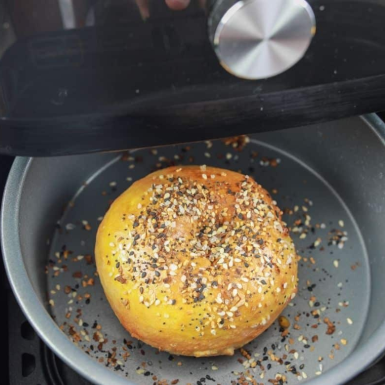 The air fryer is one of the ways to reheat a bagel!