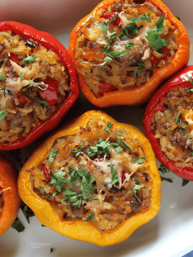 Air Fryer Stuffed Peppers (Picadillo Style)