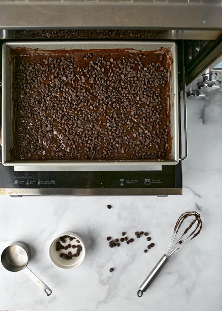 Air Fryer Chocolate Poke Cake