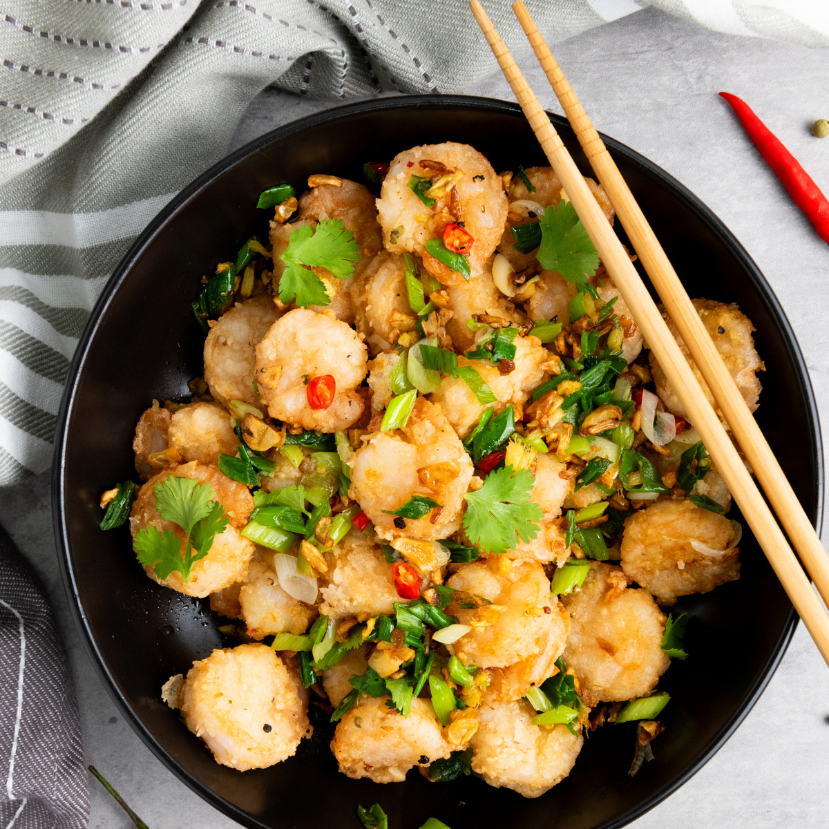 Air Fryer Salt and Pepper Shrimp
