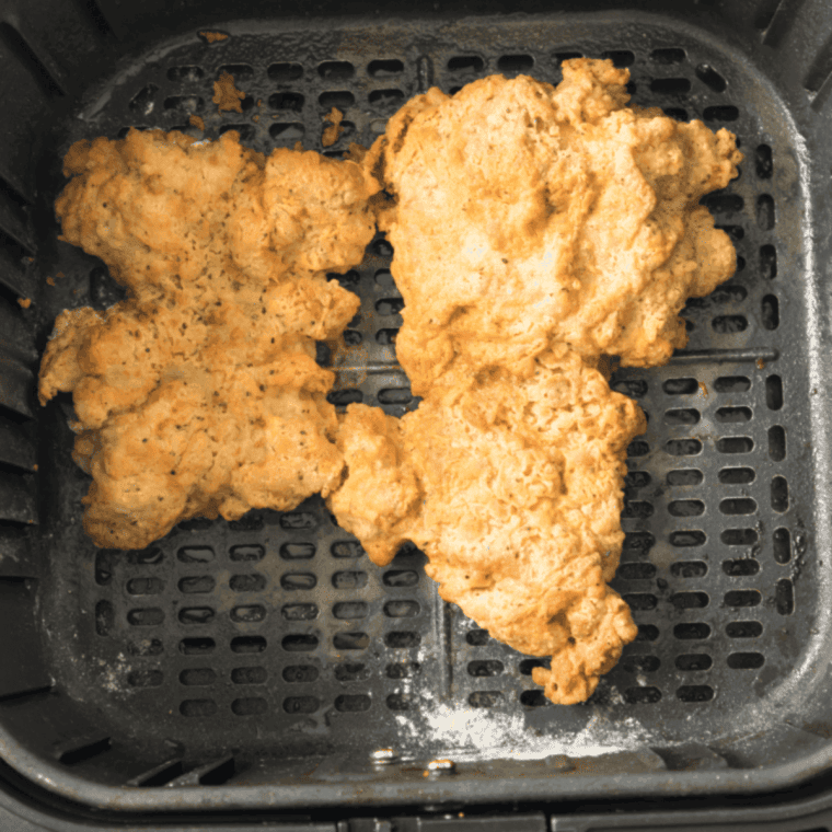 Bob Evan’s Fried Chicken cooked in the air fryer basket.