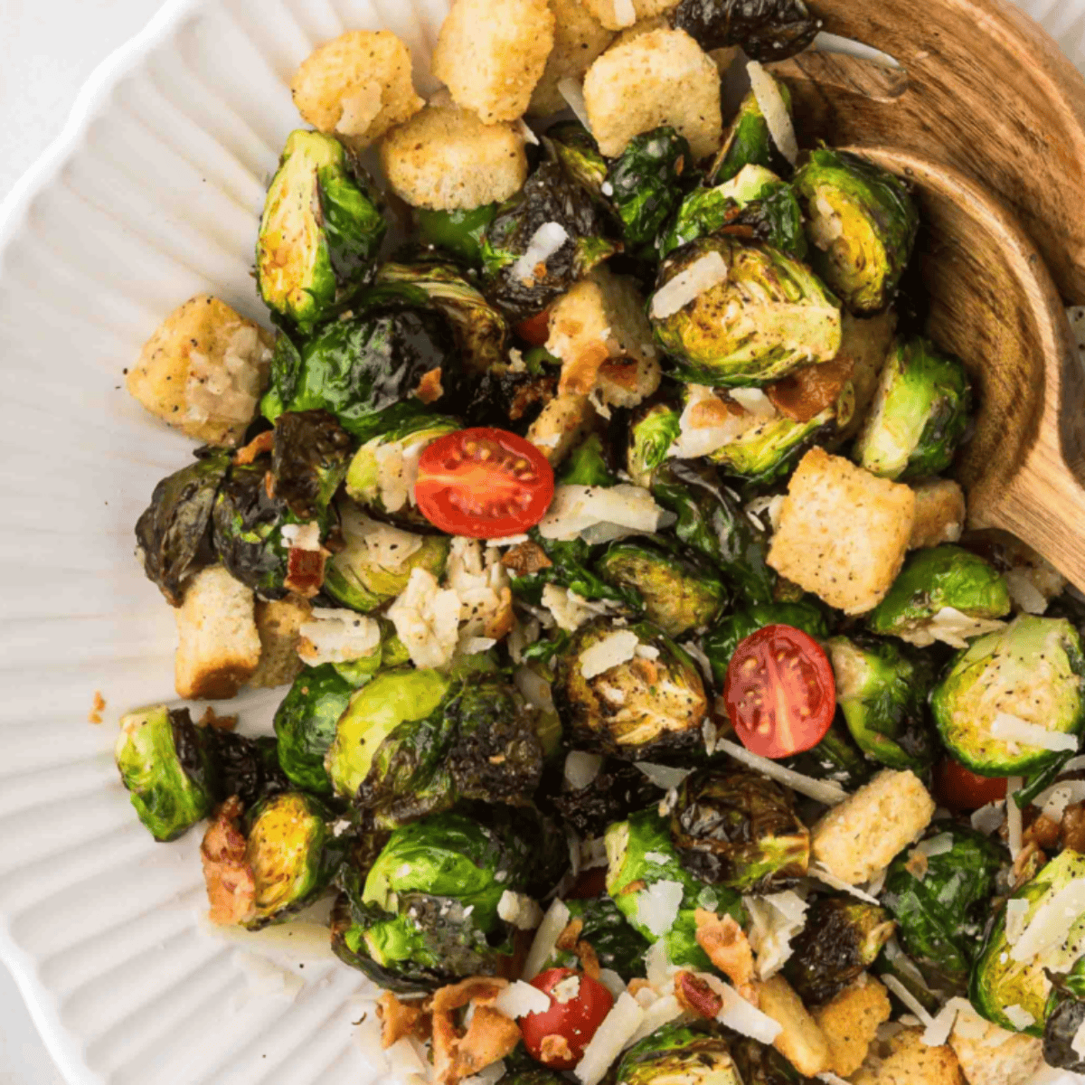 Crispy Brussels sprouts roasted with Parmesan