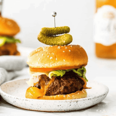 Air Fryer Barbecue Cheeseburgers