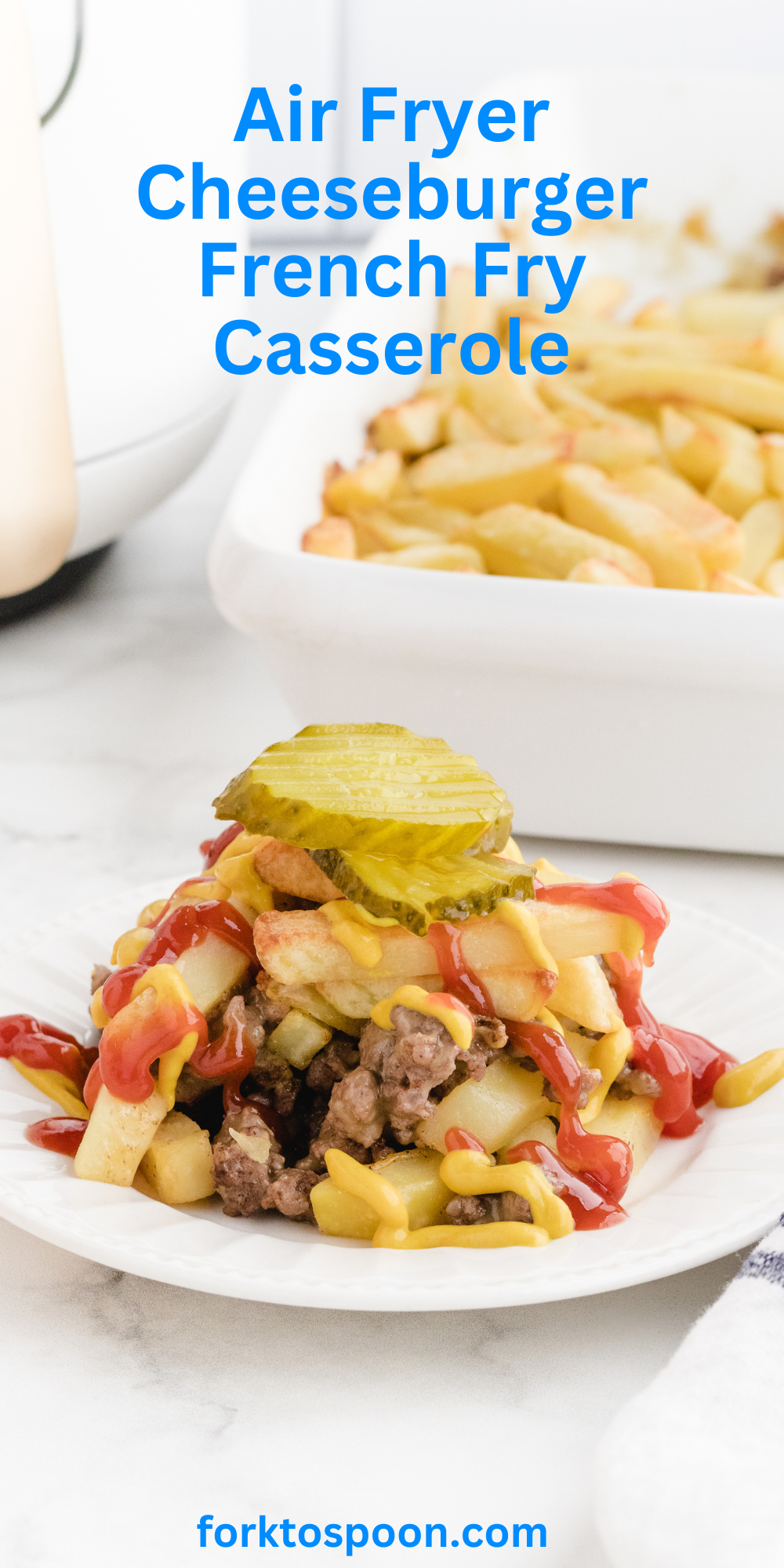 Air Fryer Cheeseburger French Fry Casserole