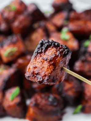 Air Fryer Honey Glazed Pork Belly Bites