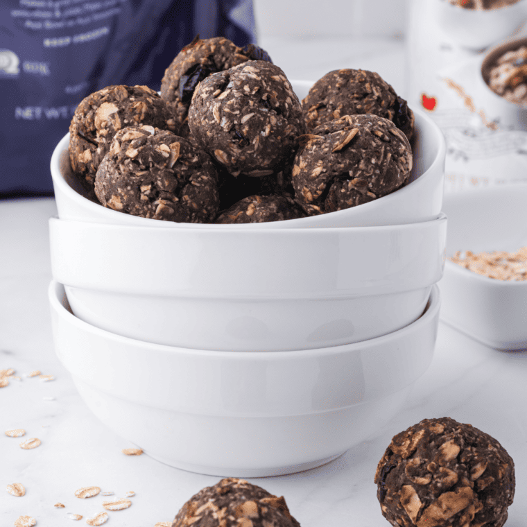 Air Fryer Oat Protein Balls with a crispy outside and soft, chewy interior, packed with protein.