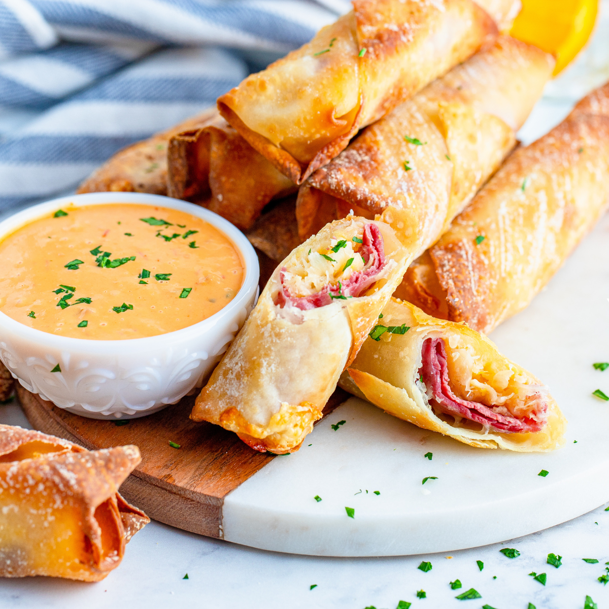 Air Fryer Reuben Egg Rolls