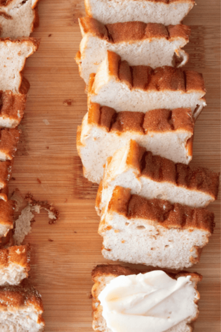 Air Fryer Keto Egg Loaf sliced on a plate, golden and fluffy, ready to serve.