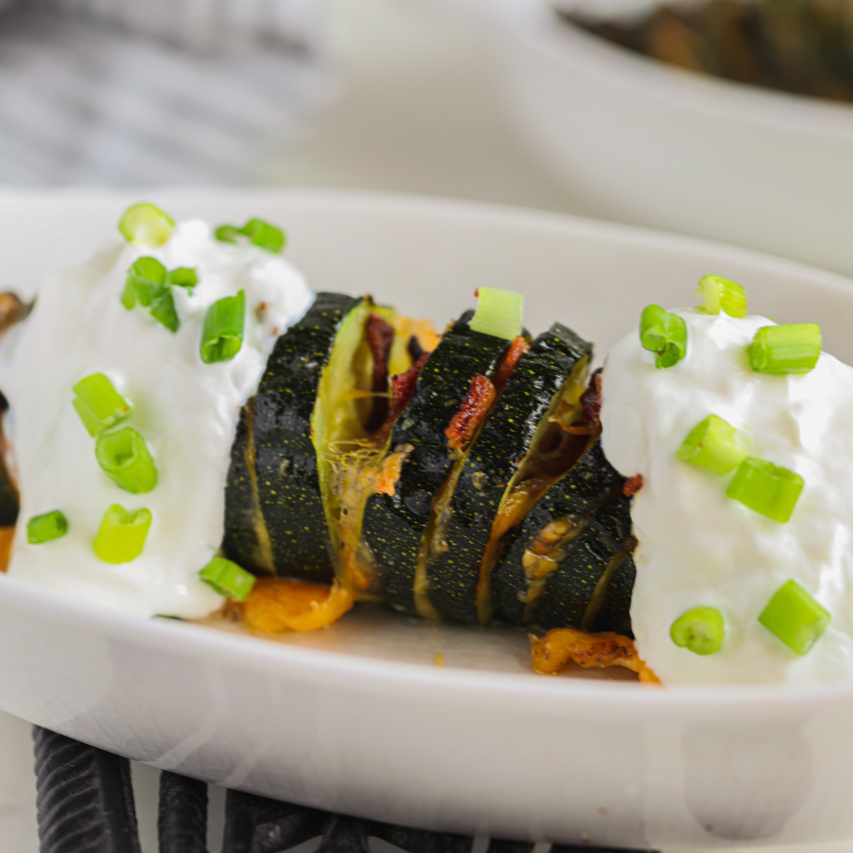 Air Fryer Hasselback Zucchini