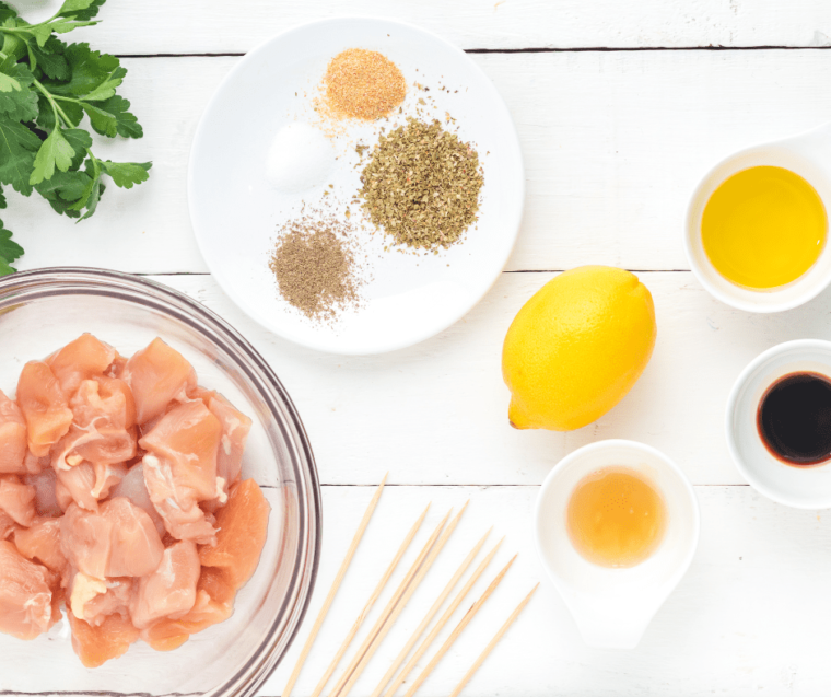 ingredients to make greek chicken kabobs in air fryer