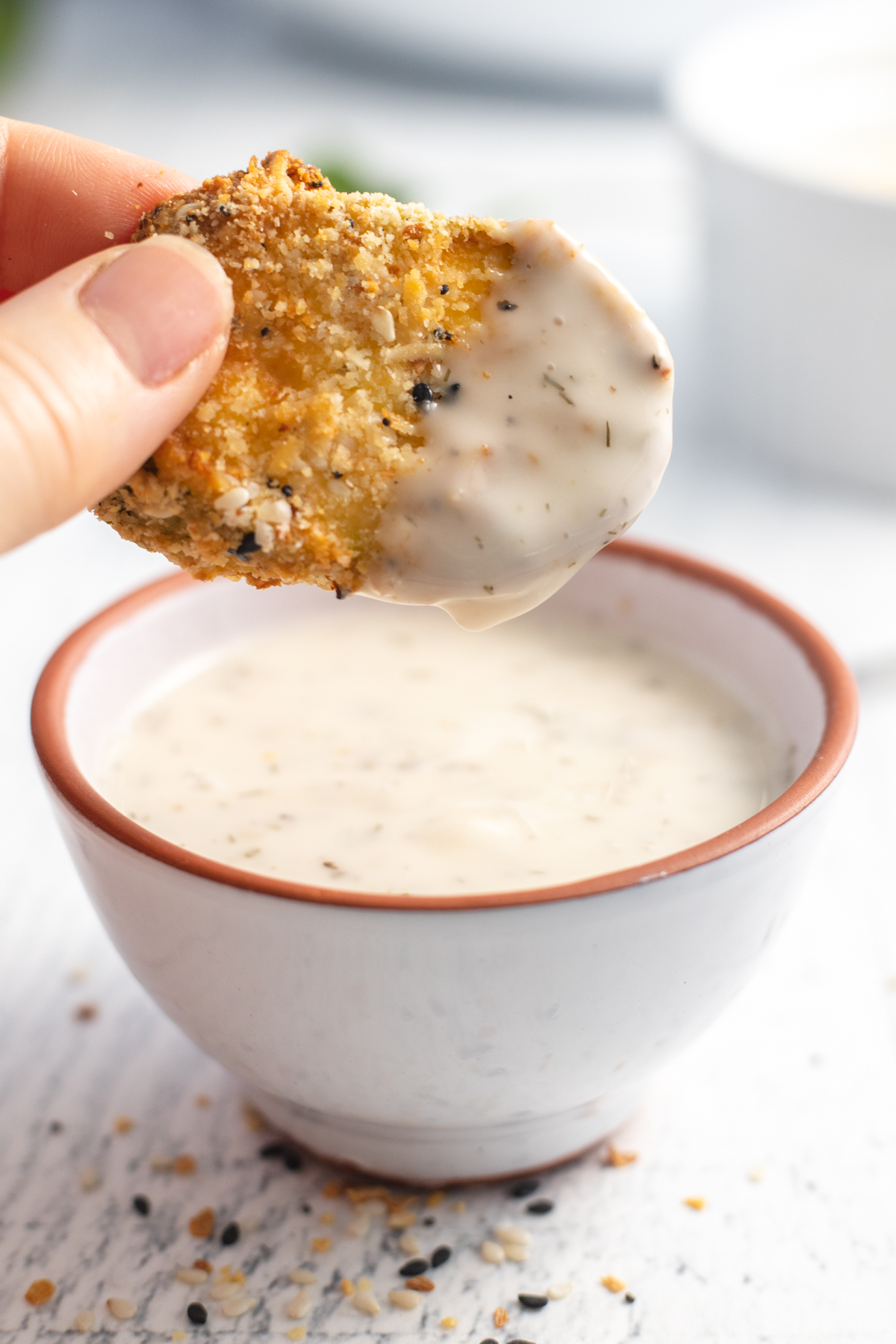 Air Fryer Everything Bagel Zucchini Chips Fork To Spoon