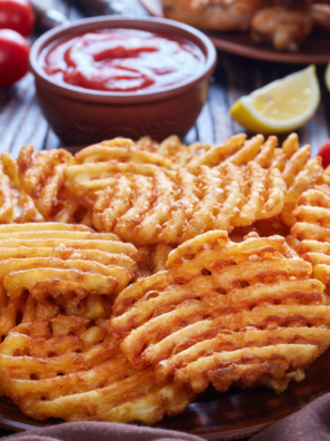 Waffle Fries on Plate