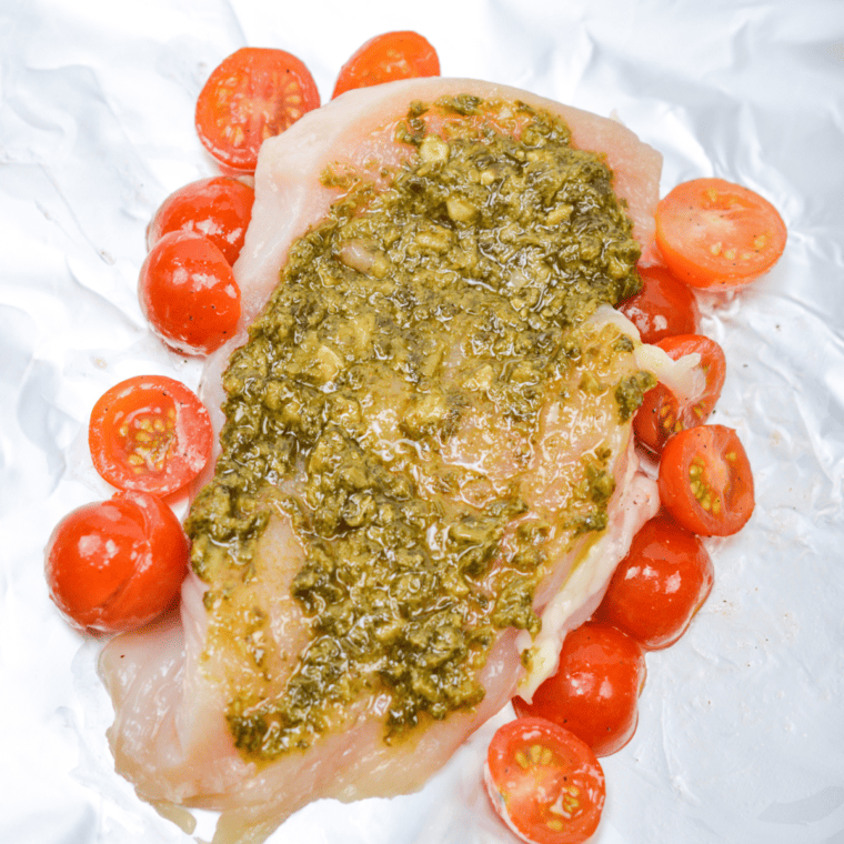 Keto Air Fryer Chicken Caprese Foil Packets