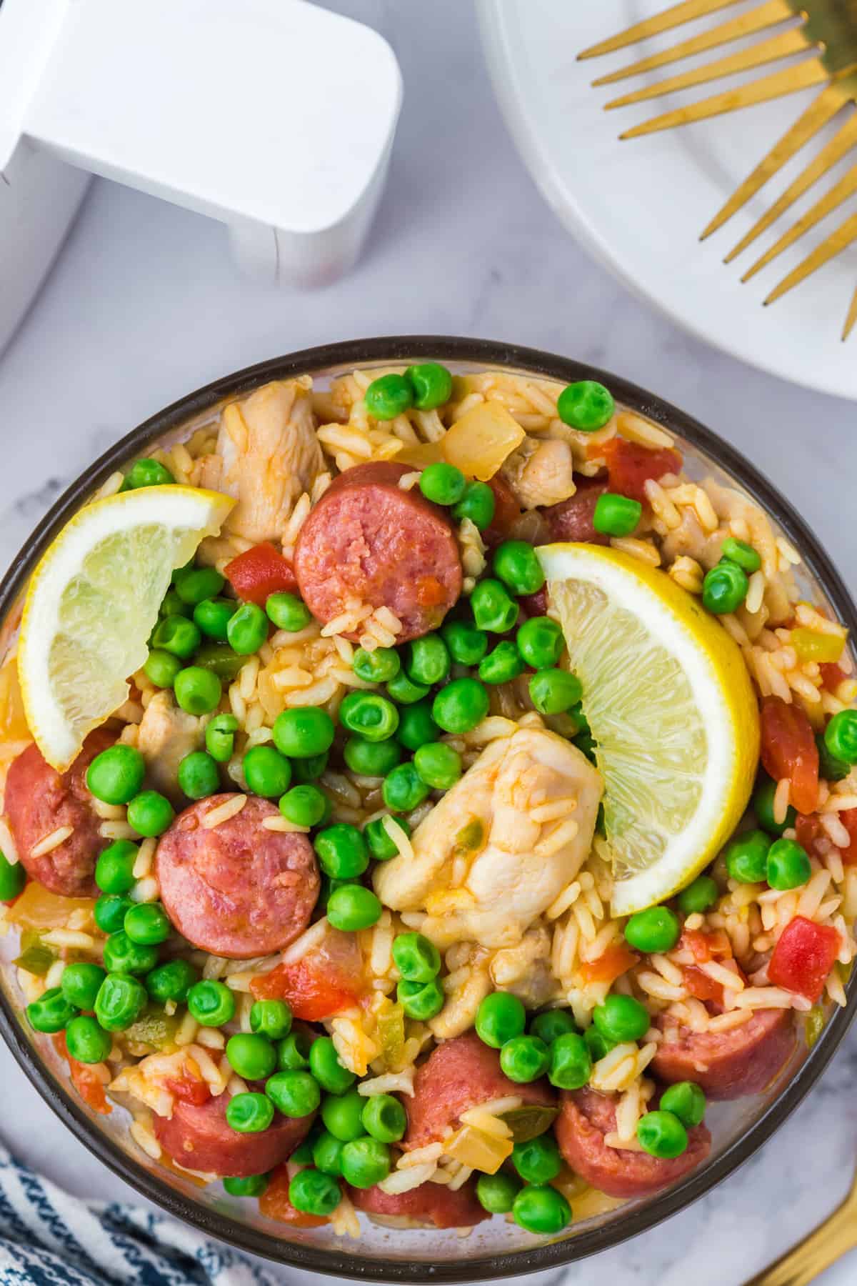 Air Fryer Chicken and Chorizo Paella