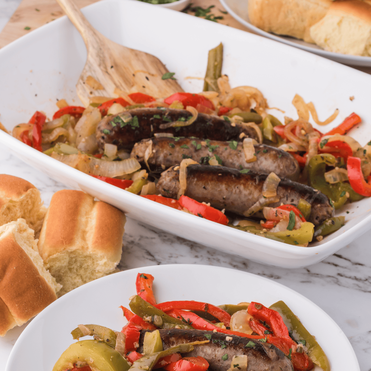 Golden, crispy Air Fryer Frozen Italian Sausage, perfectly cooked and ready to serve.