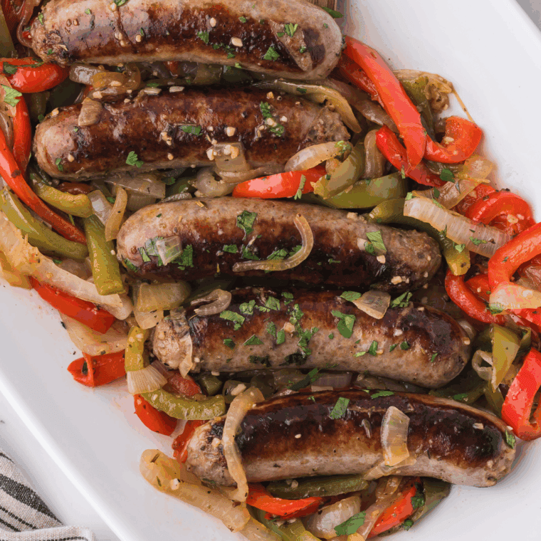 Golden, crispy Air Fryer Frozen Italian Sausage, cooked to perfection and ready to serve.