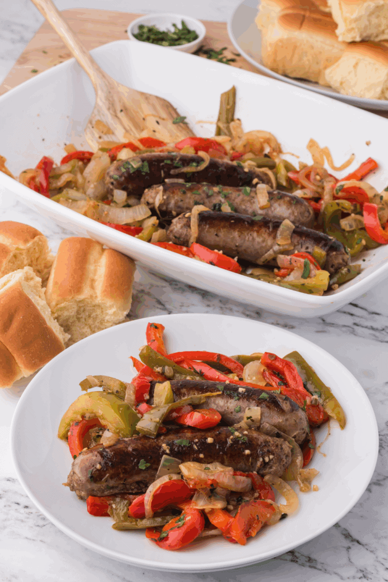 Golden, crispy Air Fryer Frozen Italian Sausage cooked to perfection, ready to serve.