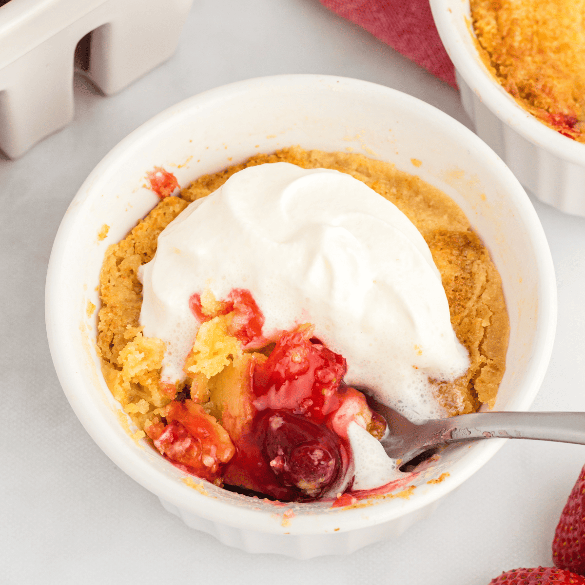 Air Fryer Strawberry Dump Cake