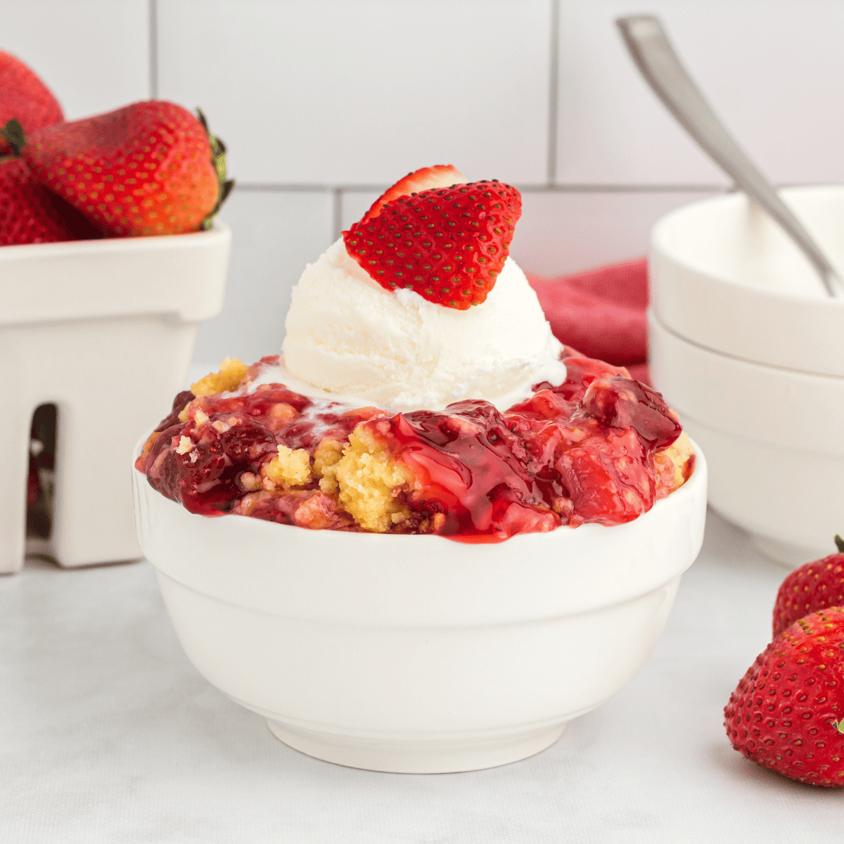 Air Fryer Strawberry Dump Cake