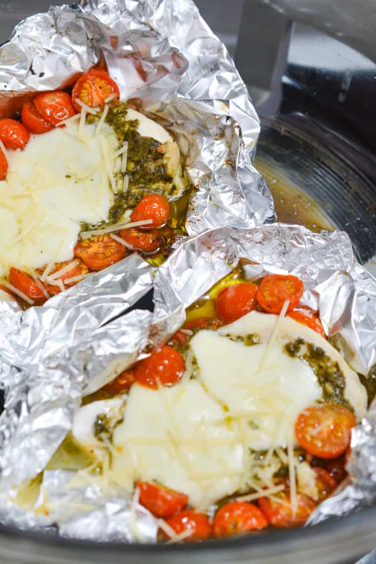 Keto Air Fryer Chicken Caprese Foil Packets