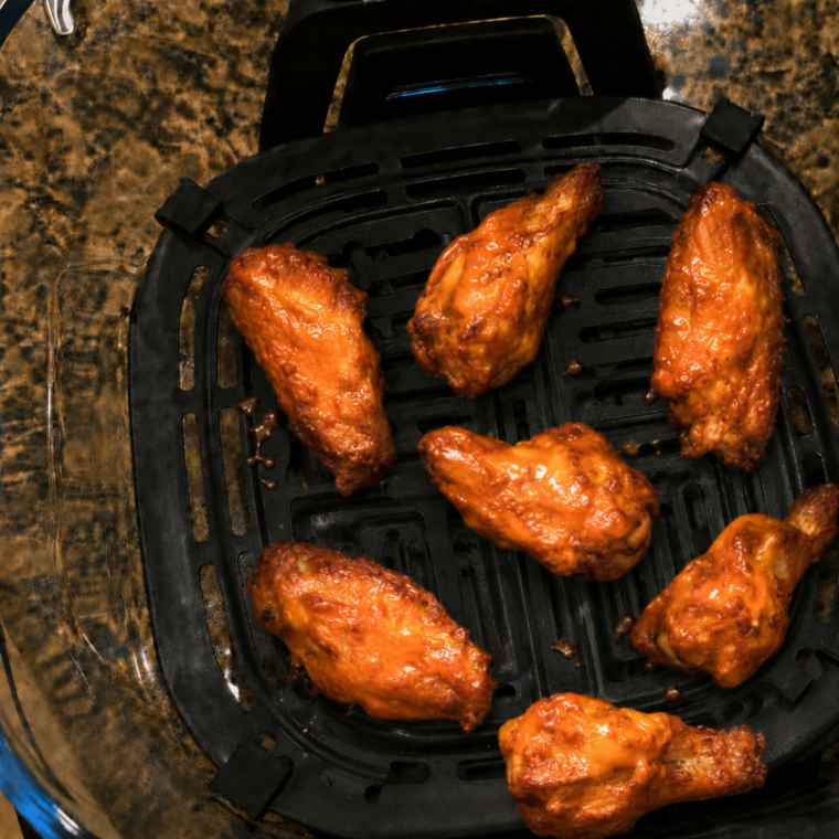 Ninja Crispi frozen wing cooking chart showing times and temperatures for raw, pre-cooked, and boneless wings