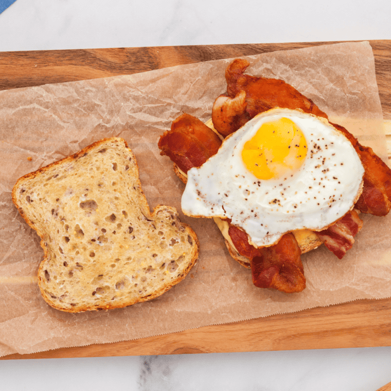 Air Fryer Bacon Egg and Cheese Sandwich