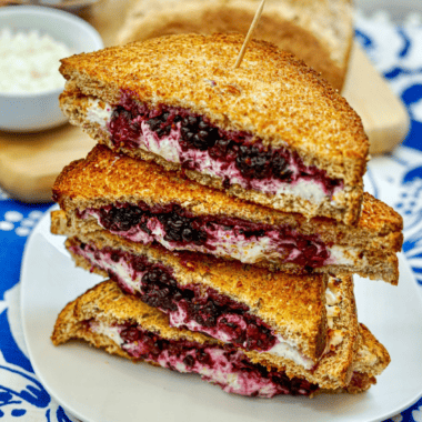 Air Fryer Blackberry & Goat Cheese Sandwiches - Fork To Spoon