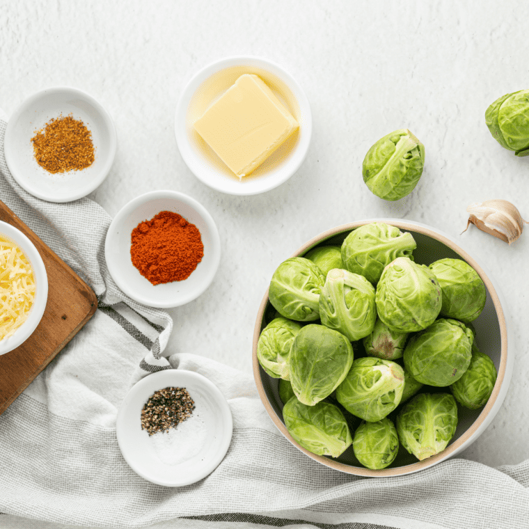 Ingredients Needed For Air Fryer Garlic Butter Brussels Sprouts