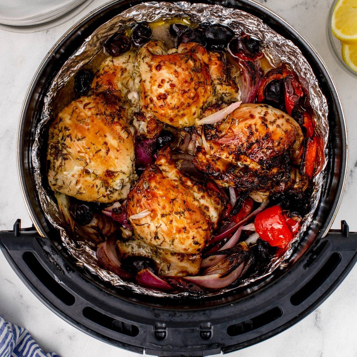 Air Fryer Greek Chicken Thighs