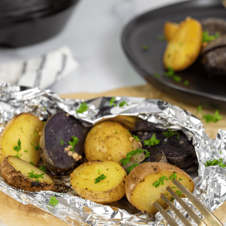 Air Fryer Loaded Campfire Roasted Potatoes