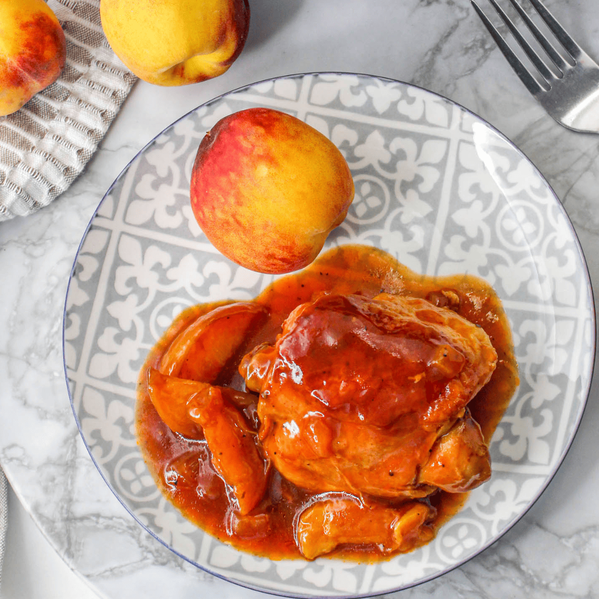 Air Fryer Peach Chicken Thighs