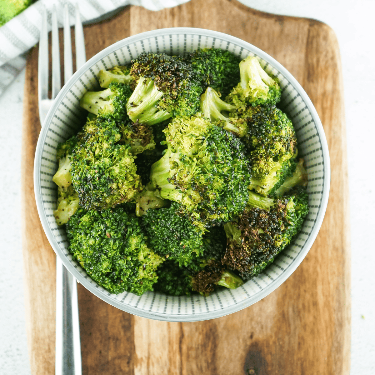 Air Fryer Trader Joe's Frozen Broccoli Florets Fork To Spoon